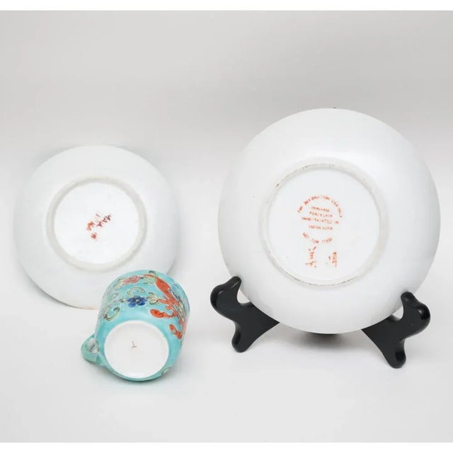 Tiffany Blue Vintage Japanese and Chinese Famille Verte Porcelain Set- 5 Pieces For Sale - Image 8 of 10