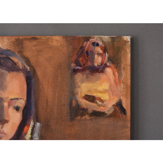 Impressionist Lady With Head Scarf Portrait Painting For Sale In San Francisco - Image 6 of 10