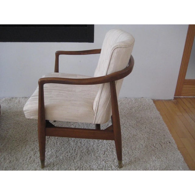 Wood Mid-Century Walnut Sculptural Arm Chairs - A Pair 1960s For Sale - Image 7 of 13