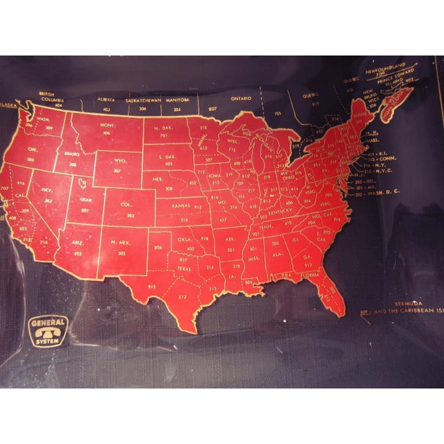 1960s Mid Century Glass Advertising Tray, Area Codes For Sale - Image 5 of 6