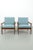 Illum wikkelsø lounge chair set for danish manufacturer niels eilersen. The chairs have been refurbished with a blue...