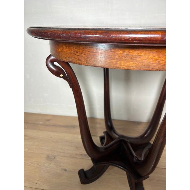 Art Nouveau Oak Pedestal Side Table, Early 20th Century For Sale - Image 9 of 12