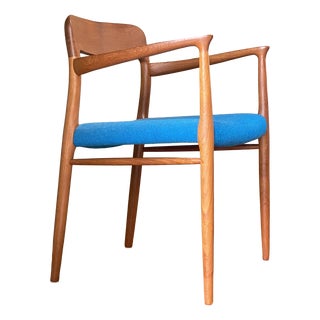 Armchair Model 56 in Teak and Hallingdal by Niels Otto Møller for J. L. Møllers Mobelfabrik, 1960s For Sale