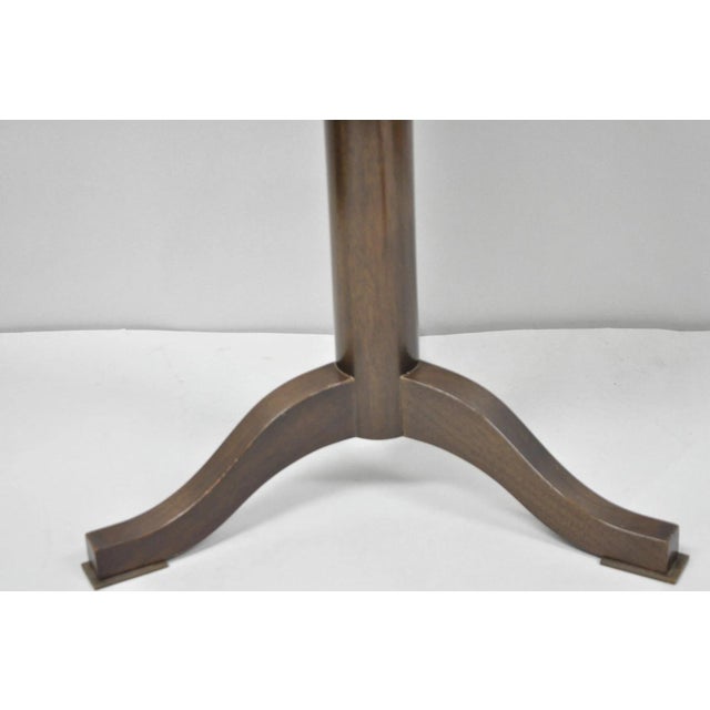 Brown Small Contemporary Industrial Style Round Accent Drinks Candle Stand Side Table For Sale - Image 8 of 15