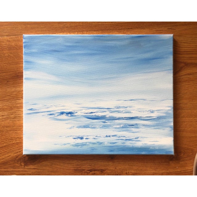 2020s “Blue Day” Signed Contemporary Seascape Acrylic Painting by Nancy Smith For Sale - Image 5 of 5