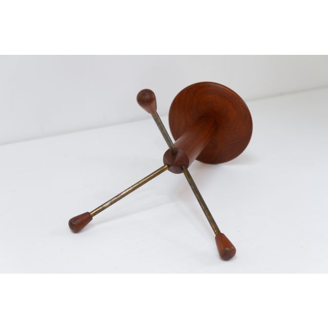 1950s Vintage Danish Teak Tripod Side Table, 1950s For Sale - Image 5 of 17