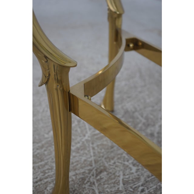 Brass Labarge Brass & Glass Horse Head Demilune Console Table For Sale - Image 8 of 13