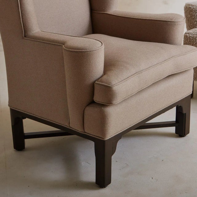 Wingback Lounge Chair With Wooden X-Base, Germany 19th Century For Sale - Image 4 of 11