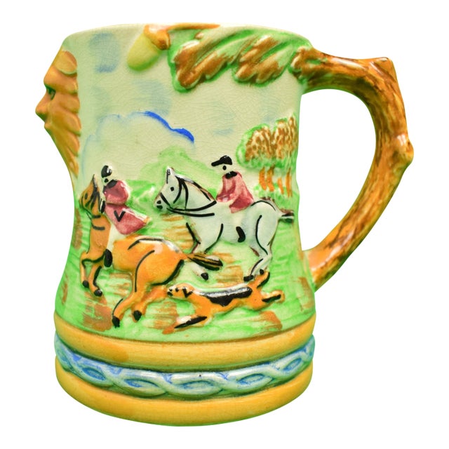 Mid 20th Century Arthur Wood English China Mug W/ Fox-Hunt Relief For Sale