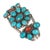 6 5/8" c1970's JB Native American sterling turquoise and coral cluster cuff bracelet For Sale In Austin - Image 6 of 11