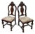 1920s Queen Ann Style Hand Carved European English Tudor Style Dining Side Chair Pair For Sale