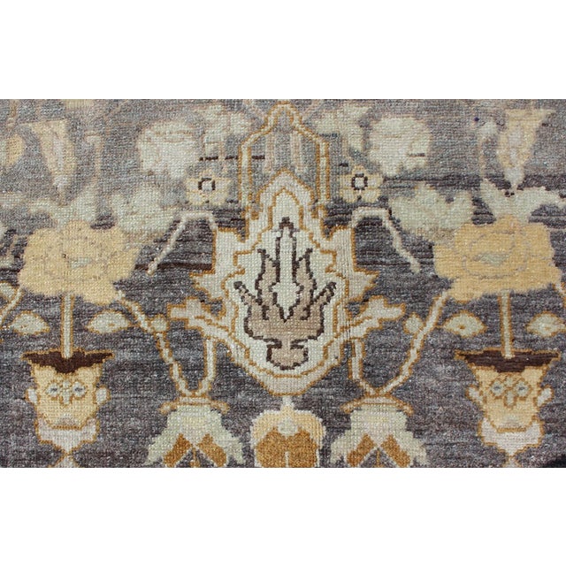 Antique Persian Bakhtiari Rug With Soft Earth-Toned Floral and Botanical Motifs For Sale - Image 9 of 13