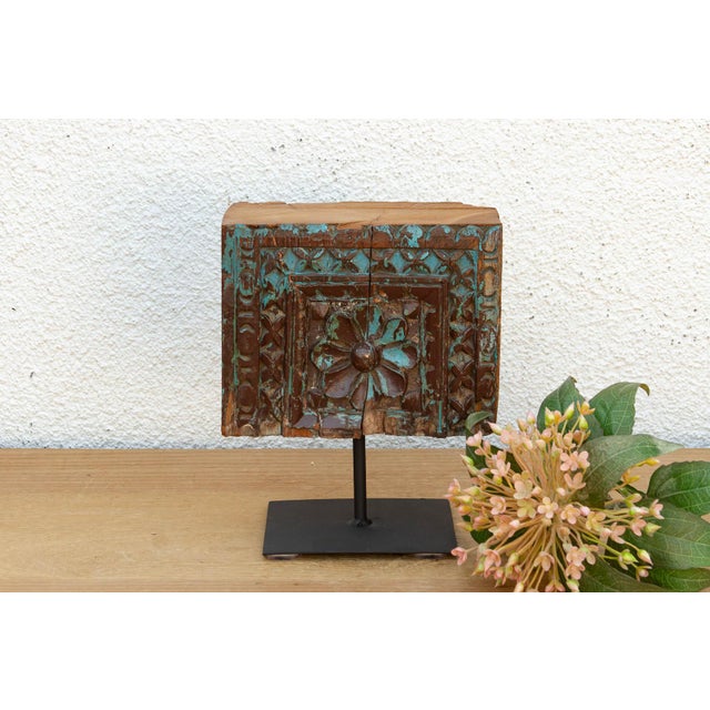 Wood Small Rosette Antique Beam Sculpture For Sale - Image 7 of 7