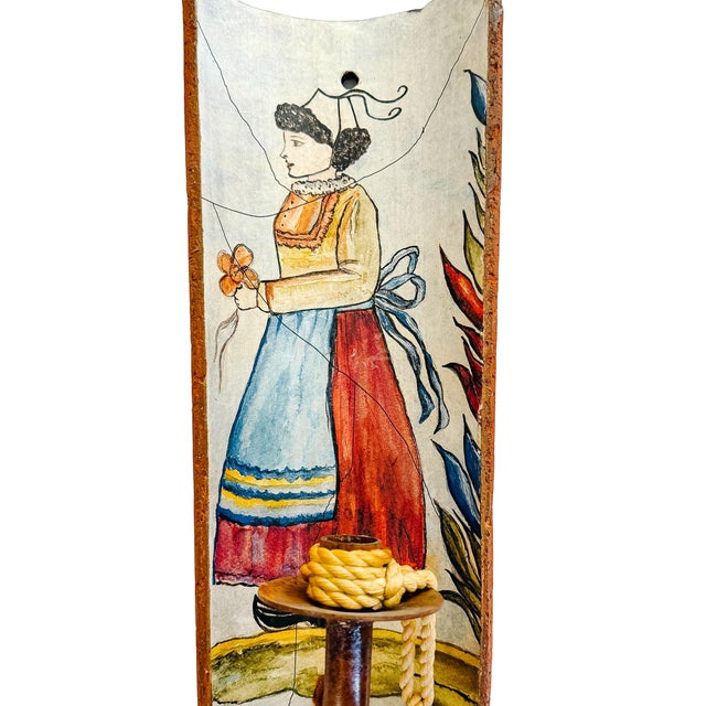 1980s French Provincial Terracotta Tile Candle Sconces With Breton Folk Figures - A Pair For Sale - Image 9 of 16