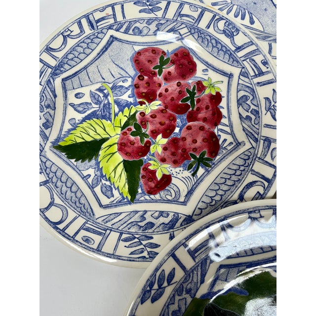 1980s Gien Oiseau Bleu Dinner and Salad Plates - Set of 4 | Chairish