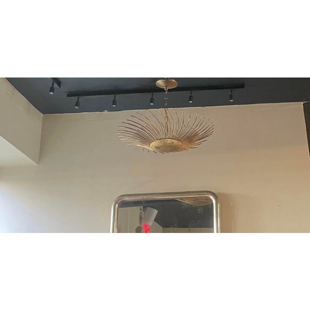 1960s Vintage Brass Pendant With Great Patina Fully Wired and Ready to Hang For Sale - Image 5 of 5