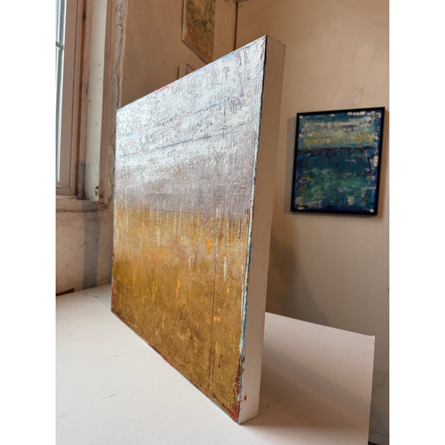 Textile "Ochre Textures" Abstract Oil Painting by Paula DeStefanis For Sale - Image 7 of 12