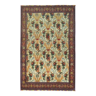 Zabihi Collection Antique Persian Senneh Rug with Silk Highlights and Fringes For Sale