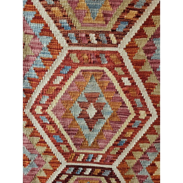 Large Vintage Afghan Ethnic Kilim Rug in Handmade Wool, 2010s For Sale - Image 4 of 8