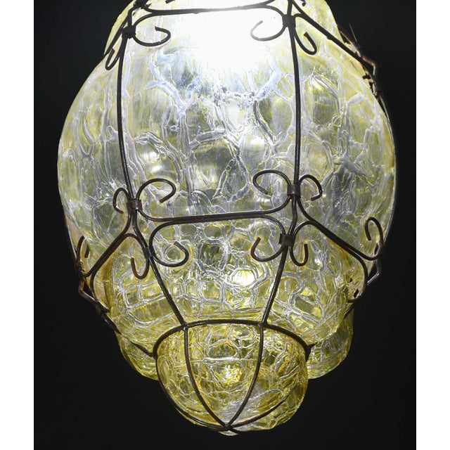 1970s Italian Wonderful Yellow Colour Venetian Lantern, Seguso Murano Glass For Sale - Image 15 of 15