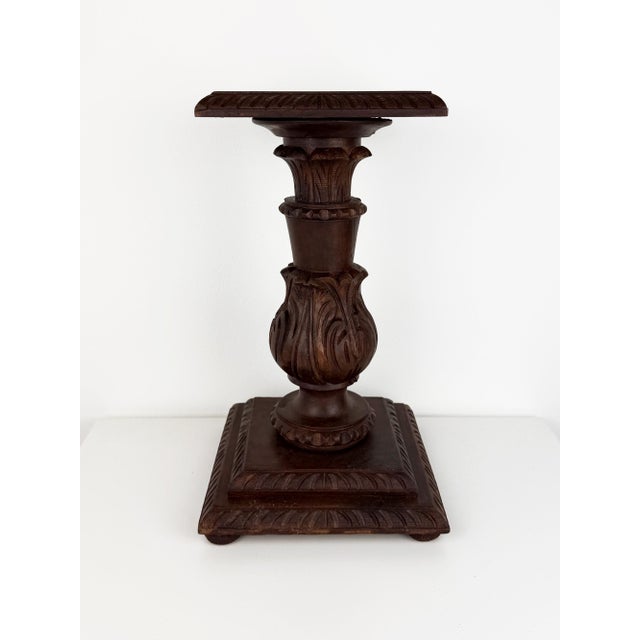 Antique Carved Wood Pedestal, 1890s For Sale - Image 6 of 17