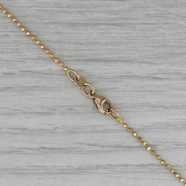 2010s 0.24ctw Diamond 3-Stone Pendant Necklace 14k Yellow Gold 16.5" Bead Chain For Sale - Image 5 of 6