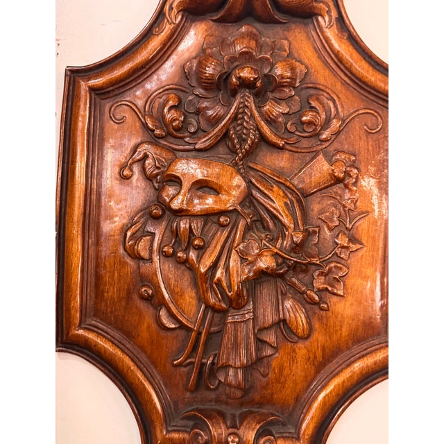 Ceramic Antique Ceramic Masquerade Shield Wall Hanging For Sale - Image 7 of 12