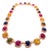 Bochic “Capri” Vintage Ruby & Sapphire Necklace Set In 18K Gold & Silver For Sale