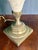 Vintage Neoclassical Faux Marble Ceramic & Brass Urn Table Lamp For Sale In Miami - Image 6 of 12