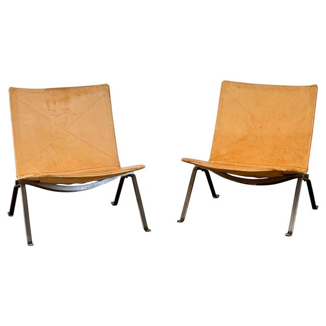 Set of Pk22 Lounge Chairs in Cognac Leather attributed to Poul Kjærholm for Fritz Hansen, 2003 For Sale - Image 15 of 15