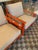 Orange Lacquer and Buff Leather Armchairs, Scandinavia, 1970's - A Pair For Sale - Image 4 of 6