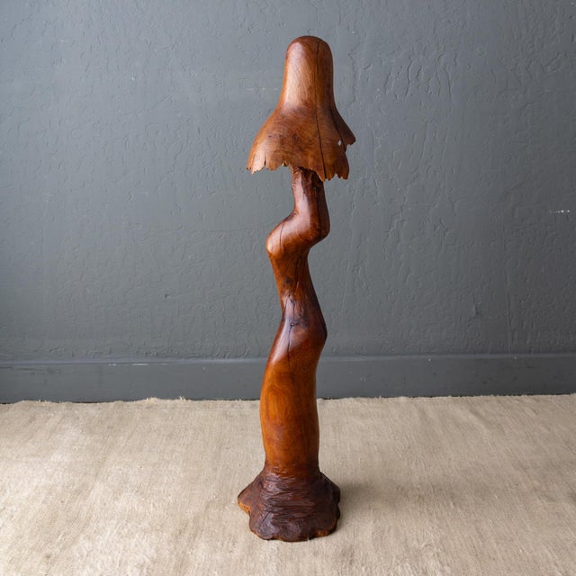 Auburn Large Hand Carved Redwood Mushroom Sculpture For Sale - Image 8 of 18