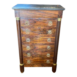 19th Century French Empire Tall Commode Linen Chest