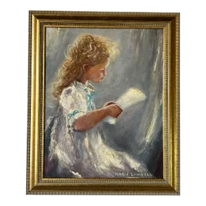 Marie Linnell Oil Portrait Painting of a Child