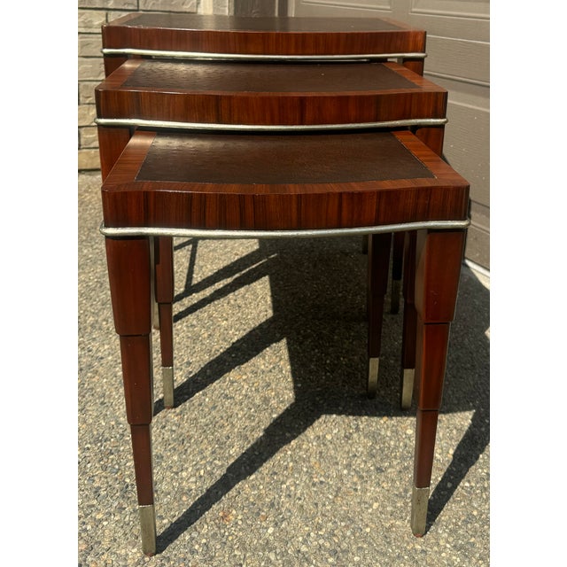 Early 21st Century Vintage Thomasville Bogart Collection Nesting Tables - Set of 3 For Sale - Image 5 of 11