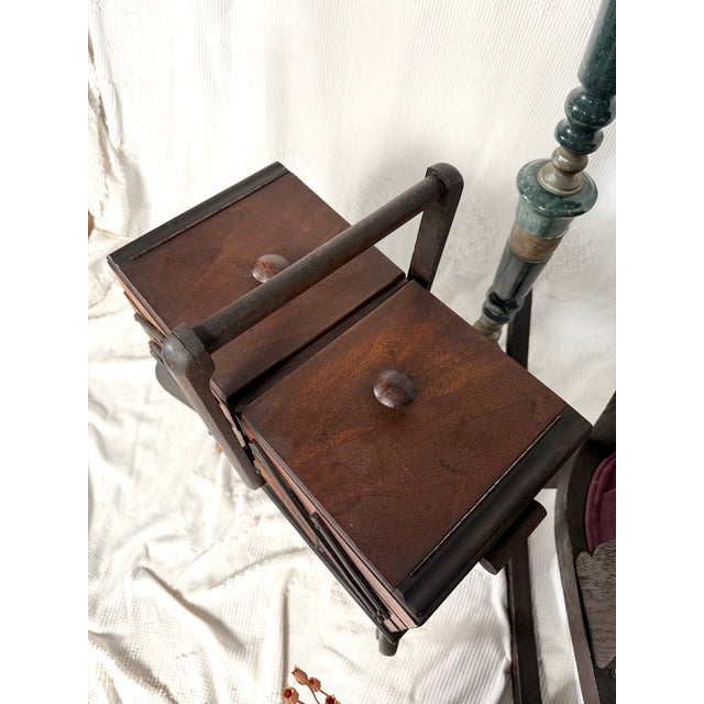 Victorian Accordion Sewing Box For Sale - Image 12 of 15