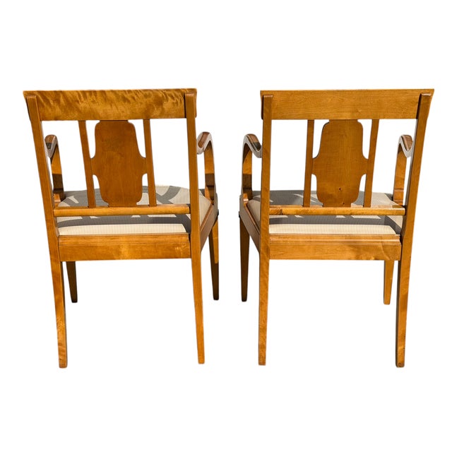 19th Century Pair of Antique Austrian Biedermeier Style Arm Chairs For Sale - Image 5 of 5