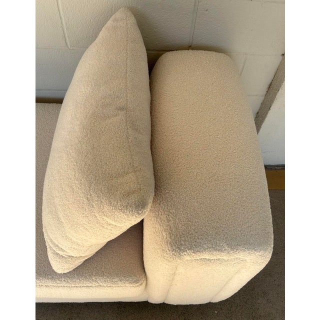 Modern Oversized Cream Faux Sheepskin Bench For Sale - Image 4 of 5