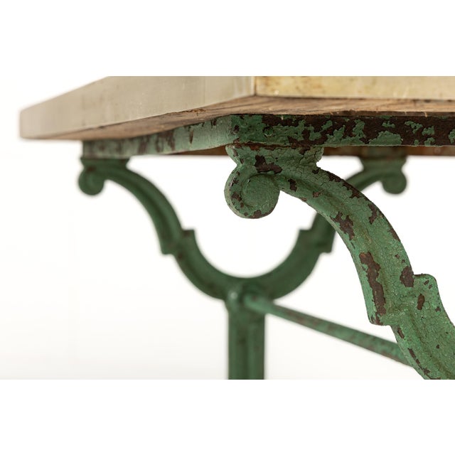 19th Century Garden Tables with Marble Tops, Set of 2 For Sale - Image 4 of 11