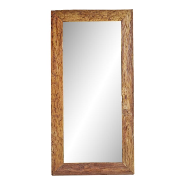 Vintage Salvaged Teak Full Length Mirror For Sale