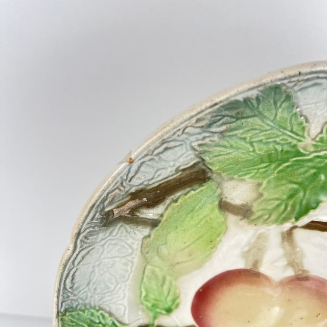Ceramic Barbotine Fruit Plates from KG St Clément, Late 19th Century, Set of 4 For Sale - Image 7 of 18