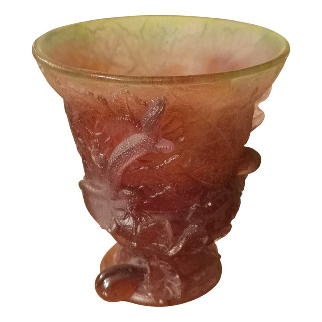 Purple Crystal Vase from Daum France For Sale