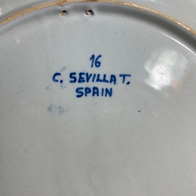 Ceramic 1970s Decor Wall Plate by C. Sevilla’s For Sale - Image 7 of 8