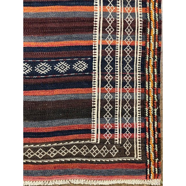 1980s Vintage Handwoven Persian Kilim Rug 6'9" X 10'2" For Sale - Image 5 of 6