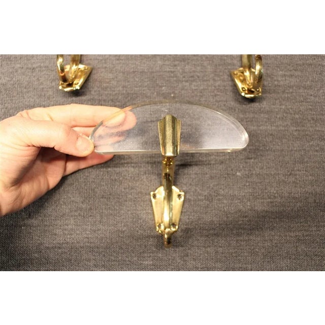 Metal Italian Acrylic & Brass Wall Hangings, 1950s, Set of 3 For Sale - Image 7 of 9