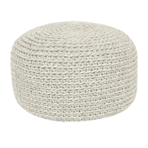 Crocheted Grey Woolen Pouf from SanFates