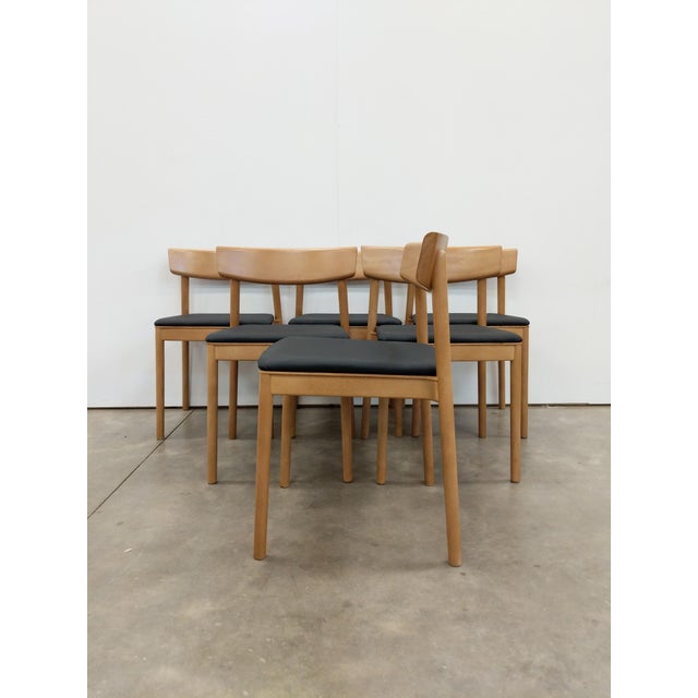 2010s Set of 6 Beech Dining Chairs by Andreu World For Sale - Image 5 of 10