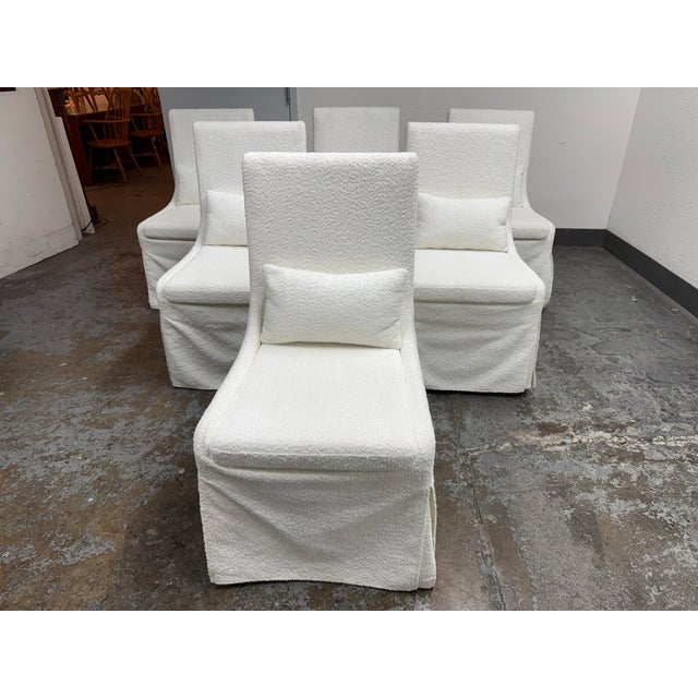 Design Plus Gallery presents a Set of Six Coley White Armless Dining Chairs by Matthew Williams from Uttermost. The Coley...