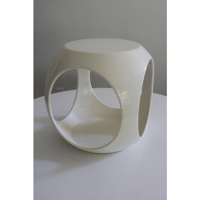 Vintage 60s 70s Space Age Fiberglass Side Table Stool Attributed to Luigi Colani For Sale - Image 11 of 11