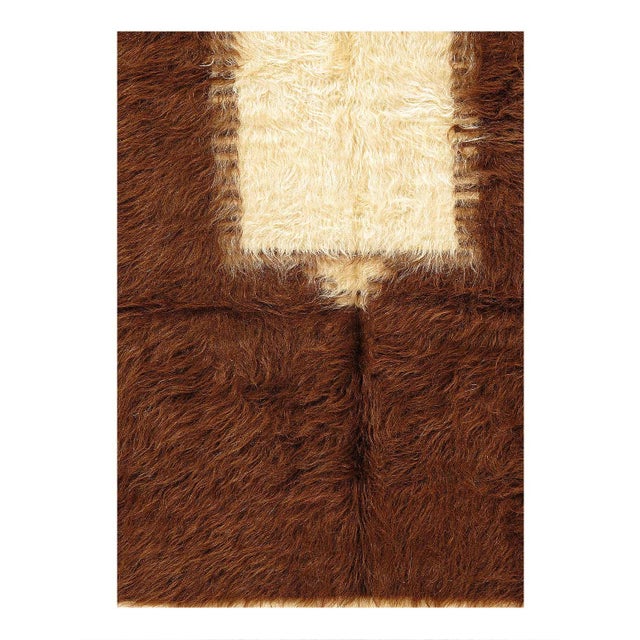 A vintage hand knotted goat hair rug, These rugs have been made in from the mohair wool of Angora Goats in the Siirt...